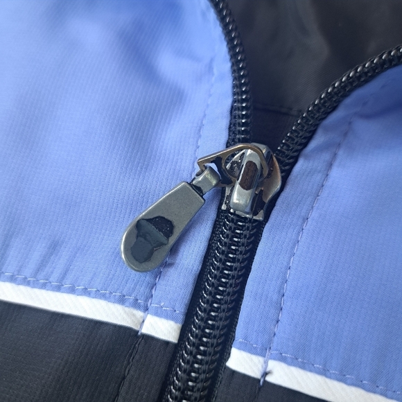 Adidas' Jacket Women Light Blue/Black L with front zipper - Picture 10 of 14
